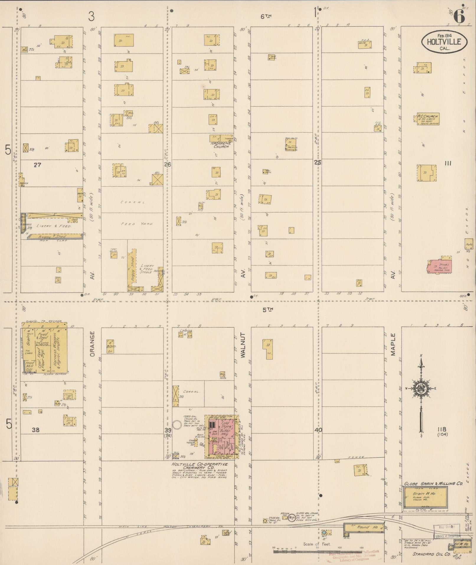 Sanborn Fire Insurance Map from Holtville, Imperial County, California (1914), Sheet #0006 - Historic Sanborn Fire Insurance Map Print, vintage old map wall art, antique decor, genealogy gift, California California map