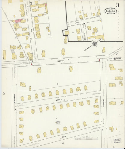 Sanborn Fire Insurance Map from Ludlow, Hampden County, Massachusetts (1911), Sheet #0003 - Complete Map Set gallery image, historic Sanborn map, vintage wall art, Massachusetts Massachusetts