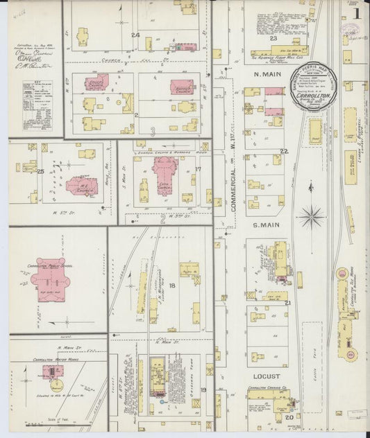 Sanborn Fire Insurance Map from Carrollton, Greene County, Illinois. (1893) – Map View