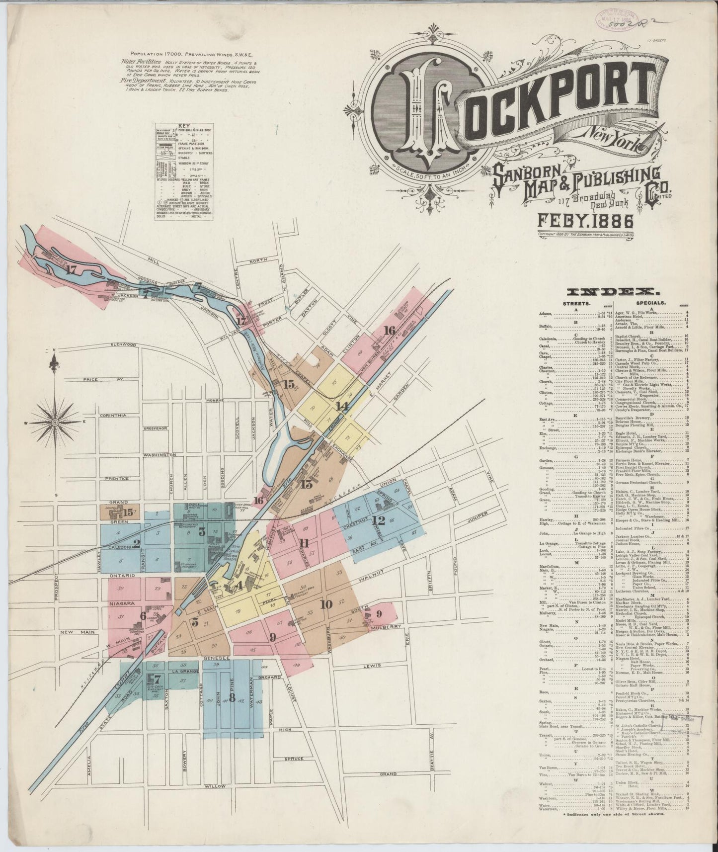 Sanborn Fire Insurance Map from Lockport, Niagara County, New York. (1886) – Historic Sanborn Fire Insurance Map Print