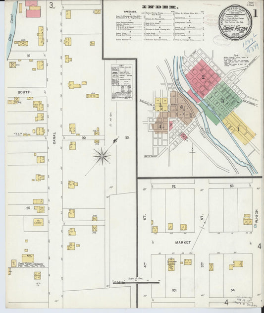 Sanborn Fire Insurance Map from Canal Fulton, Stark County, Ohio (1898), Sheet #0001 - Historic Sanborn Fire Insurance Map Print, vintage old map wall art, antique decor, genealogy gift, Ohio Ohio map
