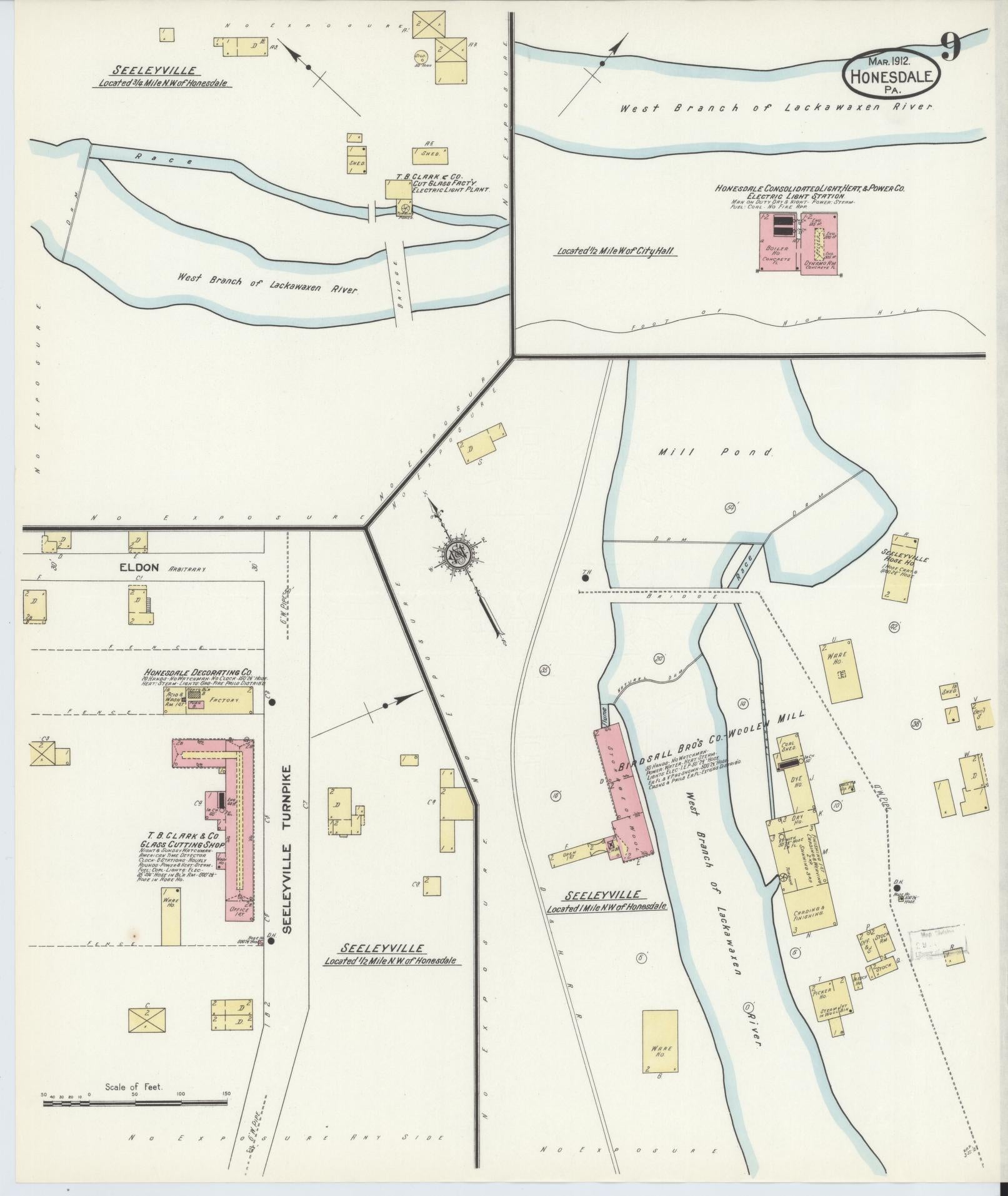 Sanborn Fire Insurance Map from Honesdale, Wayne County, Pennsylvania (1912), Sheet #0009 - Complete Map Set gallery image, historic Sanborn map, vintage wall art, Pennsylvania Pennsylvania