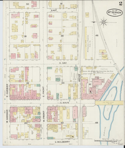 Sanborn Fire Insurance Map from Mount Vernon, Knox County, Ohio (1887), Sheet #0002 - Historic Sanborn Fire Insurance Map Print, vintage old map wall art, antique decor, genealogy gift, Ohio Ohio map