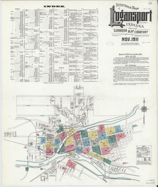 Sanborn Fire Insurance Map from Logansport, Cass County, Indiana. (1911) – Historic Sanborn Fire Insurance Map Print
