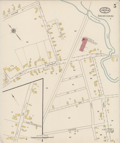 Sanborn Fire Insurance Map from Lincoln, Penobscot County, Maine (1921), Sheet #0005 - Complete Map Set gallery image, historic Sanborn map, vintage wall art, Maine Maine