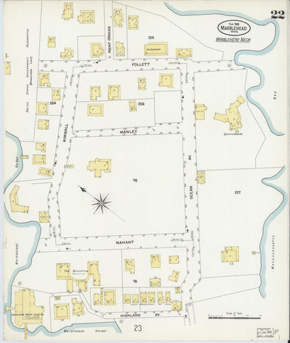 Sanborn Fire Insurance Map from Marblehead, Essex County, Massachusetts (1908), Sheet #0022 - Complete Map Set gallery image, historic Sanborn map, vintage wall art, Massachusetts Massachusetts