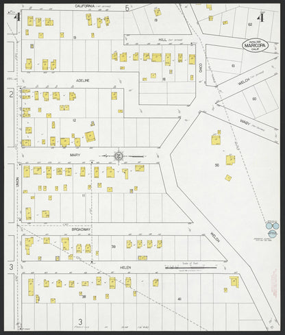 Sanborn Fire Insurance Map from Maricopa, Kern County, California (1926), Sheet #0004 - Complete Map Set gallery image, historic Sanborn map, vintage wall art, California California