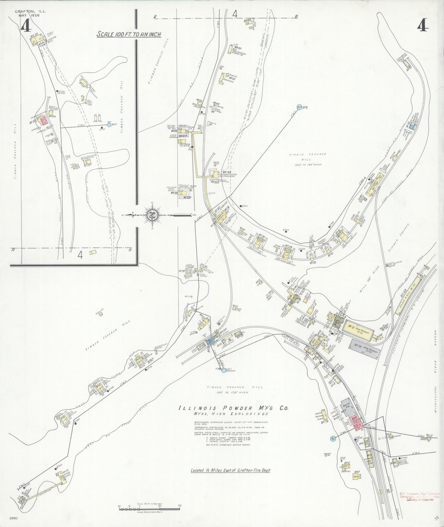 Sanborn Fire Insurance Map from Grafton, Jersey County, Illinois (1936), Sheet #0004 - Complete Map Set gallery image, historic Sanborn map, vintage wall art, Illinois Illinois
