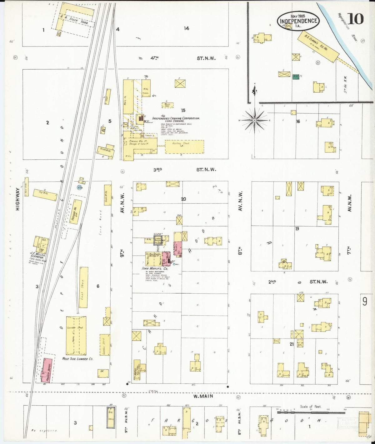 Sanborn Fire Insurance Map from Independence, Buchanan County, Iowa (1905), Sheet #0010 - Historic Sanborn Fire Insurance Map Print