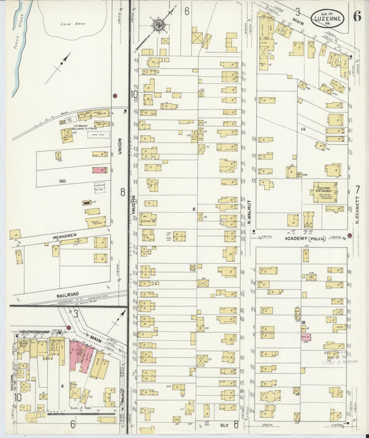 Sanborn Fire Insurance Map from Luzerne, Luzerne County, Pennsylvania (1911), Sheet #0006 - Historic Sanborn Fire Insurance Map Print, vintage old map wall art, antique decor, genealogy gift, Pennsylvania Pennsylvania map
