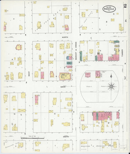 Sanborn Fire Insurance Map from Knoxville, Knox County, Illinois (1909), Sheet #0002 - Historic Sanborn Fire Insurance Map Print, vintage old map wall art, antique decor, genealogy gift, Illinois Illinois map