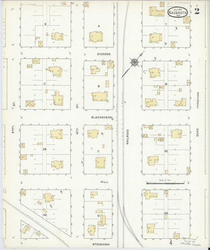 Sanborn Fire Insurance Map from Navasota, Grimes County, Texas (1912), Sheet #0002 - Complete Map Set gallery image, historic Sanborn map, vintage wall art, Texas Texas