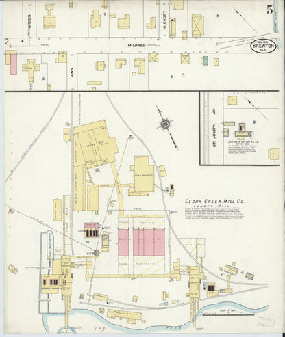 Sanborn Fire Insurance Map from Brewton, Escambia County, Alabama (1910), Sheet #0005 - Complete Map Set gallery image, historic Sanborn map, vintage wall art, Alabama Alabama