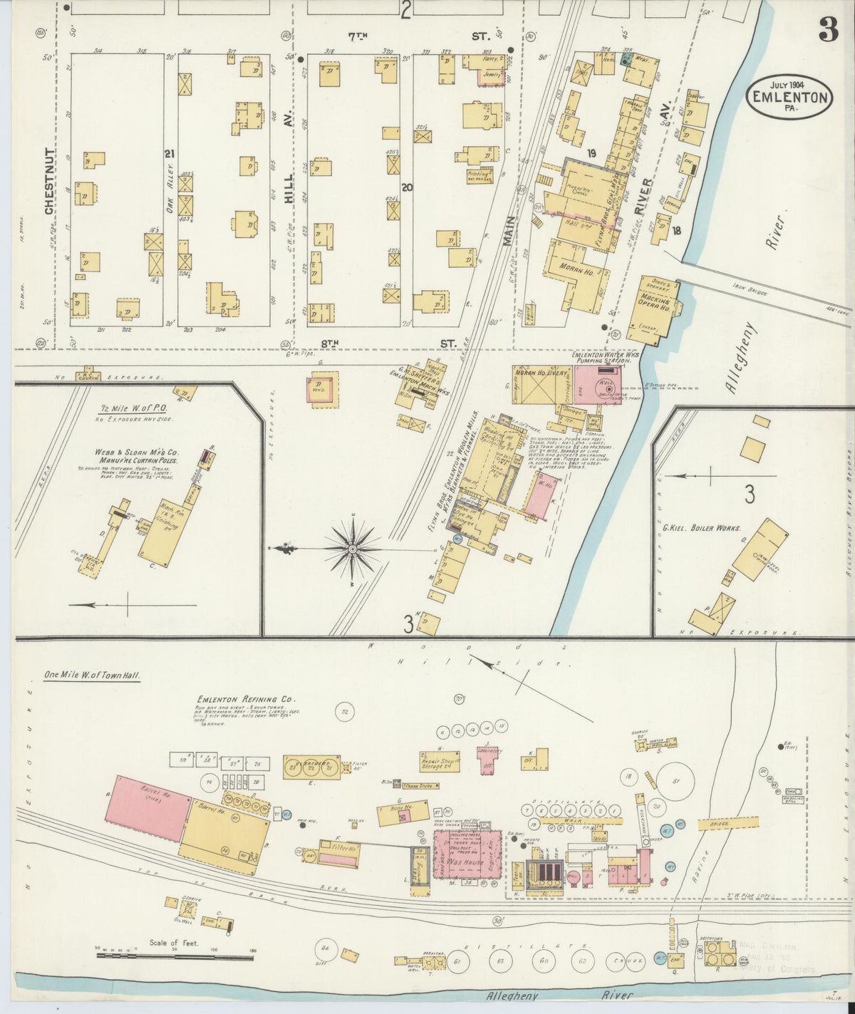Sanborn Fire Insurance Map from Emlenton, Venango County, Pennsylvania (1904), Sheet #0003 - Complete Map Set gallery image, historic Sanborn map, vintage wall art, Pennsylvania Pennsylvania
