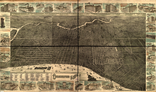 Philadelphia in 1886. (1885) – Historic Bird’s-Eye View Panorama Print