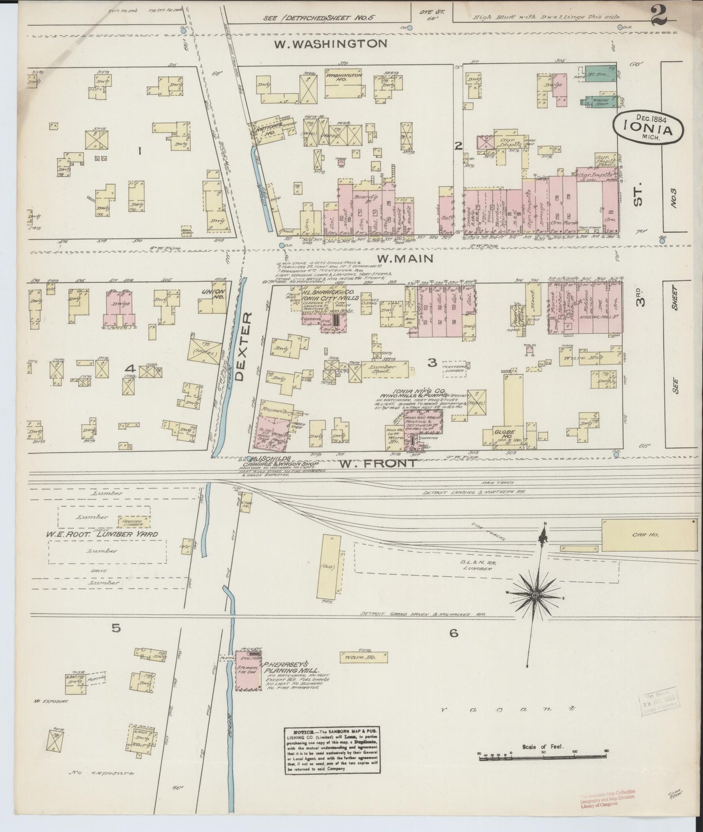 Sanborn Fire Insurance Map from Ionia, Ionia County, Michigan (1884), Sheet #0002 - Complete Map Set gallery image, historic Sanborn map, vintage wall art, Michigan Michigan