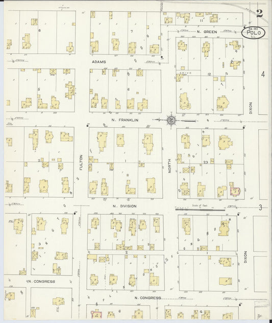 Sanborn Fire Insurance Map from Polo, Ogle County, Illinois (1913), Sheet #0002 - Historic Sanborn Fire Insurance Map Print, vintage old map wall art, antique decor, genealogy gift, Illinois Illinois map