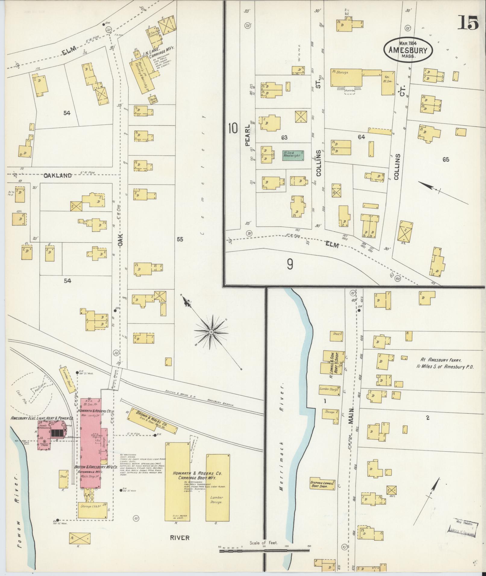 Sanborn Fire Insurance Map from Amesbury, Essex County, Massachusetts (1904), Sheet #0015 - Complete Map Set gallery image, historic Sanborn map, vintage wall art, Massachusetts Massachusetts