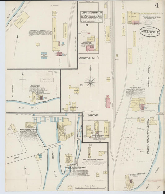 Sanborn Fire Insurance Map from Greenville, Montcalm County, Michigan (1884), Sheet #0004 - Historic Sanborn Fire Insurance Map Print, vintage old map wall art, antique decor, genealogy gift, Michigan Michigan map