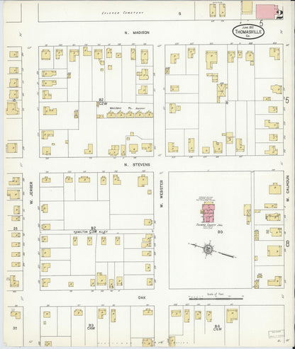 Sanborn Fire Insurance Map from Thomasville, Thomas County, Georgia (1912), Sheet #0002 - Complete Map Set gallery image, historic Sanborn map, vintage wall art, Georgia Georgia