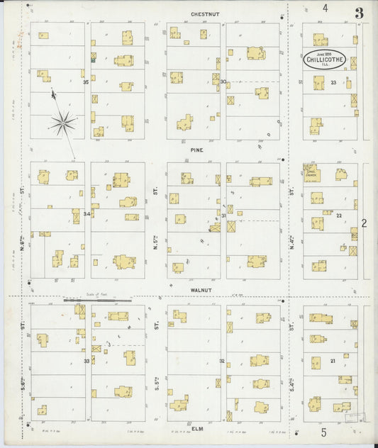 Sanborn Fire Insurance Map from Chillicothe, Peoria County, Illinois (1899), Sheet #0003 - Historic Sanborn Fire Insurance Map Print, vintage old map wall art, antique decor, genealogy gift, Illinois Illinois map