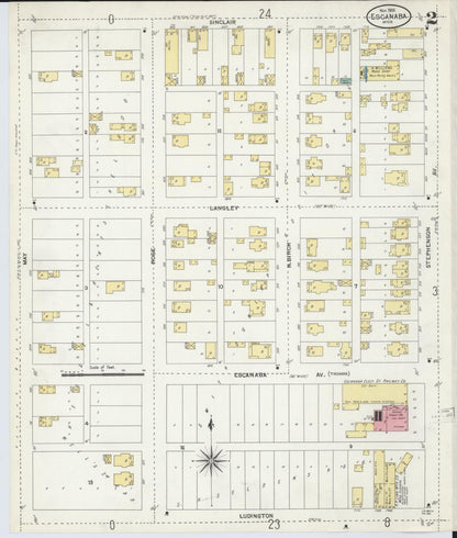 Sanborn Fire Insurance Map from Escanaba, Delta County, Michigan (1906), Sheet #0002 - Complete Map Set gallery image, historic Sanborn map, vintage wall art, Michigan Michigan