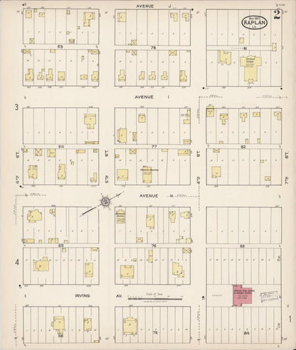 Sanborn Fire Insurance Map from Kaplan, Vermilion Parish, Louisiana (1921), Sheet #0002 - Complete Map Set gallery image, historic Sanborn map, vintage wall art, Louisiana Louisiana