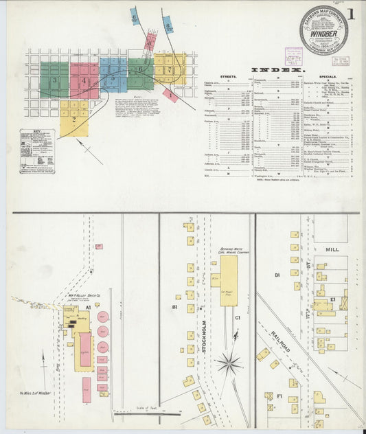Sanborn Fire Insurance Map from Windber, Somerset County, Pennsylvania (1904), Sheet #0001 - Historic Sanborn Fire Insurance Map Print, vintage old map wall art, antique decor, genealogy gift, Pennsylvania Pennsylvania map
