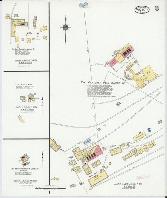 Sanborn Fire Insurance Map from Victor, Teller County, Colorado (1919), Sheet #0008 - Historic Sanborn Fire Insurance Map Print, vintage old map wall art, antique decor, genealogy gift, Colorado Colorado map