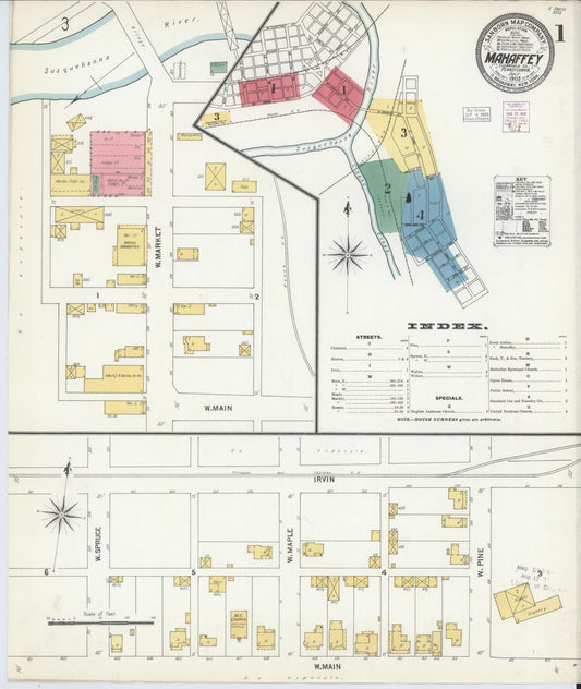 Sanborn Fire Insurance Map from Mahaffly, Clearfield County, Pennsylvania (1903), Sheet #0001 - Complete Map Set gallery image, historic Sanborn map, vintage wall art, Pennsylvania Pennsylvania