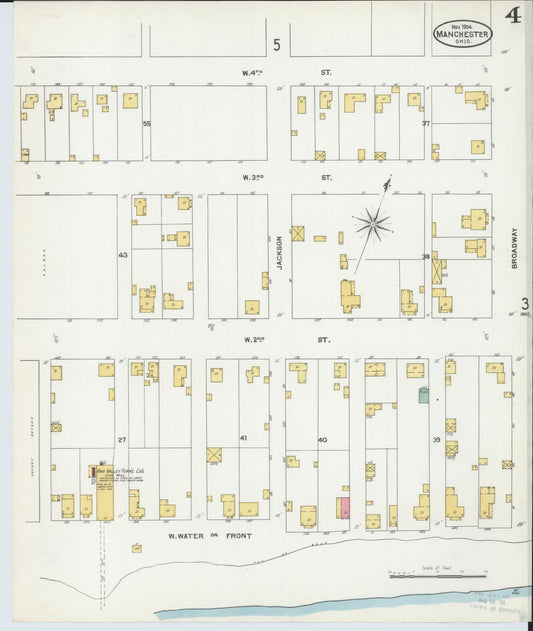 Sanborn Fire Insurance Map from Manchester, Adams County, Ohio (1904), Sheet #0004 - Historic Sanborn Fire Insurance Map Print, vintage old map wall art, antique decor, genealogy gift, Ohio Ohio map