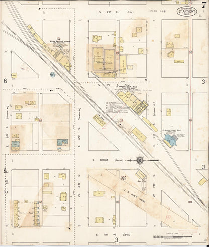 Sanborn Fire Insurance Map from Saint Anthony, Fremont County, Idaho (1944), Sheet #0007 - Complete Map Set gallery image, historic Sanborn map, vintage wall art, Idaho Idaho