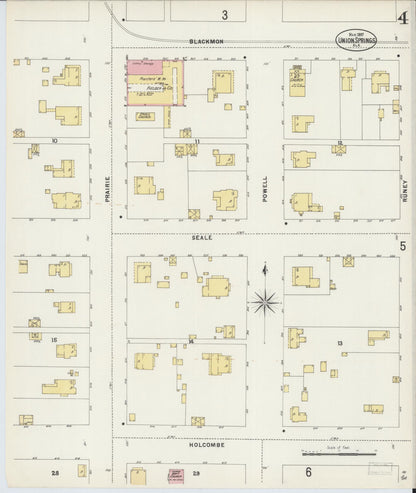 Sanborn Fire Insurance Map from Union Springs, Bullock County, Alabama (1897), Sheet #0004 - Complete Map Set gallery image, historic Sanborn map, vintage wall art, Alabama Alabama