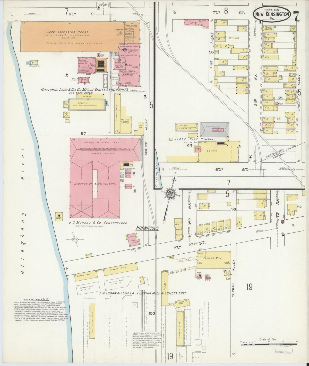 Sanborn Fire Insurance Map from New Kensington, Westmoreland County, Pennsylvania (1915), Sheet #0007 - Historic Sanborn Fire Insurance Map Print, vintage old map wall art, antique decor, genealogy gift, Pennsylvania Pennsylvania map