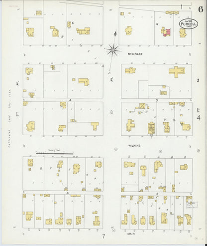 Sanborn Fire Insurance Map from Purcell, McClain County, Oklahoma (1902), Sheet #0006 - Complete Map Set gallery image, historic Sanborn map, vintage wall art, Oklahoma Oklahoma