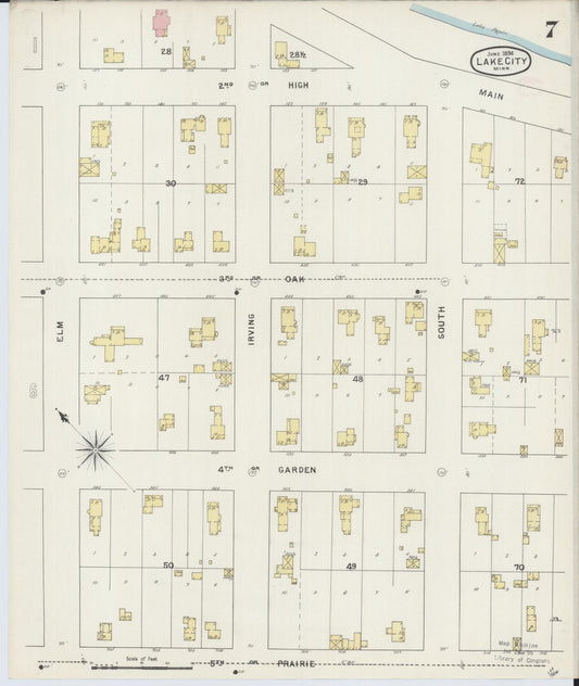 Sanborn Fire Insurance Map from Lake City, Wabasha County, Minnesota (1894), Sheet #0007 - Historic Sanborn Fire Insurance Map Print, vintage old map wall art, antique decor, genealogy gift, Minnesota Minnesota map