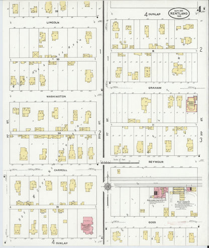 Sanborn Fire Insurance Map from Kentland, Newton County, Indiana (1910), Sheet #0004 - Complete Map Set gallery image, historic Sanborn map, vintage wall art, Indiana Indiana