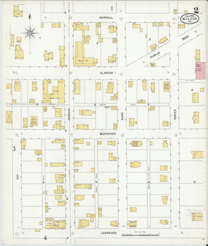 Sanborn Fire Insurance Map from Wilcox, Elk County, Pennsylvania (1905), Sheet #0002 - Historic Sanborn Fire Insurance Map Print, vintage old map wall art, antique decor, genealogy gift, Pennsylvania Pennsylvania map