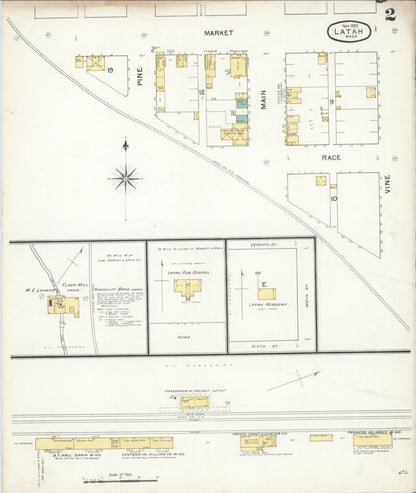 Sanborn Fire Insurance Map from Latah, Spokane County, Washington (1892), Sheet #0002 - Complete Map Set gallery image, historic Sanborn map, vintage wall art, Washington Washington