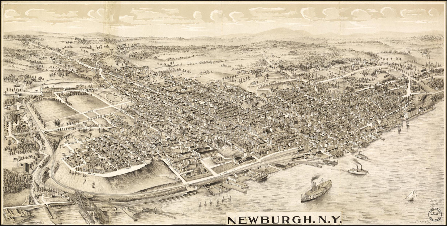 Newburgh, N.Y. (1900) – Historic Bird’s-Eye View Panorama Print