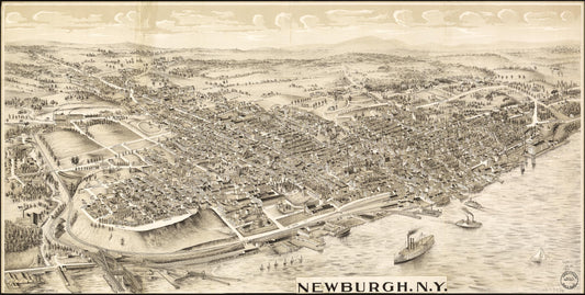 Newburgh, N.Y. (1900) – Historic Bird’s-Eye View Panorama Print
