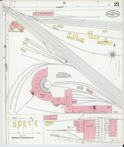 Sanborn Fire Insurance Map from Chillicothe, Ross County, Ohio (1900), Sheet #0021 - Complete Map Set gallery image, historic Sanborn map, vintage wall art, Ohio Ohio