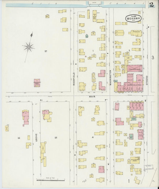 Sanborn Fire Insurance Map from Mohawk, Herkimer County, New York (1897), Sheet #0002 - Historic Sanborn Fire Insurance Map Print, vintage old map wall art, antique decor, genealogy gift, New York New York map