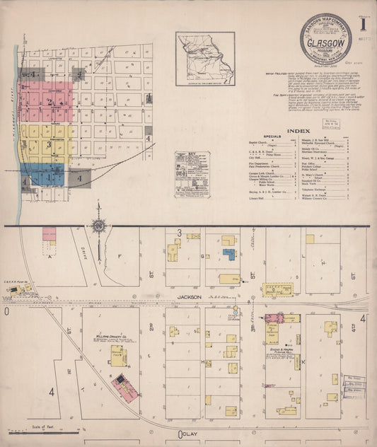 Sanborn Fire Insurance Map from Glasgow, Howard County, Missouri. (1922) – Historic Sanborn Fire Insurance Map Print