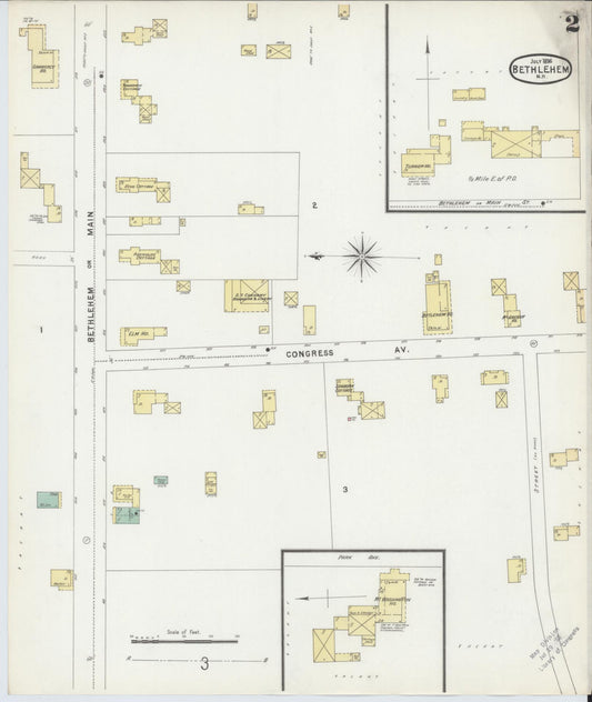Sanborn Fire Insurance Map from Bethlehem, Grafton County, New Hampshire (1896), Sheet #0002 - Historic Sanborn Fire Insurance Map Print, vintage old map wall art, antique decor, genealogy gift, New Hampshire New Hampshire map