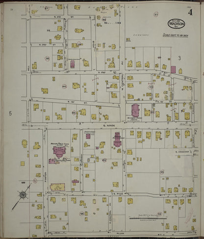Sanborn Fire Insurance Map from Madison, Morgan County, Georgia (1941), Sheet #0004 - Complete Map Set gallery image, historic Sanborn map, vintage wall art, Georgia Georgia