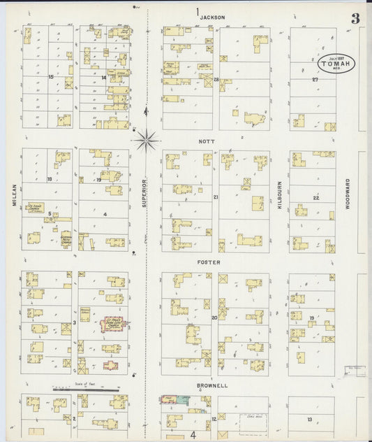Sanborn Fire Insurance Map from Tomah, Monroe County, Wisconsin (1897), Sheet #0003 - Historic Sanborn Fire Insurance Map Print, vintage old map wall art, antique decor, genealogy gift, Wisconsin Wisconsin map
