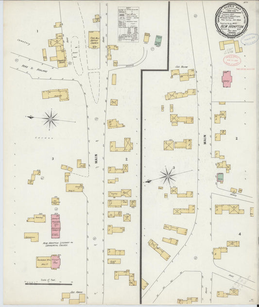 Sanborn Fire Insurance Map from New Hampton, Belknap County, New Hampshire (1897), Sheet #0001 - Historic Sanborn Fire Insurance Map Print, vintage old map wall art, antique decor, genealogy gift, New Hampshire New Hampshire map