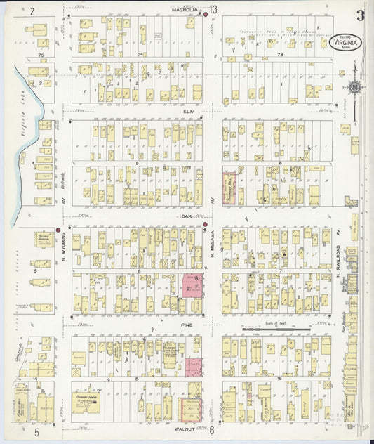 Sanborn Fire Insurance Map from Virginia, Saint Louis County, Minnesota (1910), Sheet #0003 - Historic Sanborn Fire Insurance Map Print, vintage old map wall art, antique decor, genealogy gift, Minnesota Minnesota map