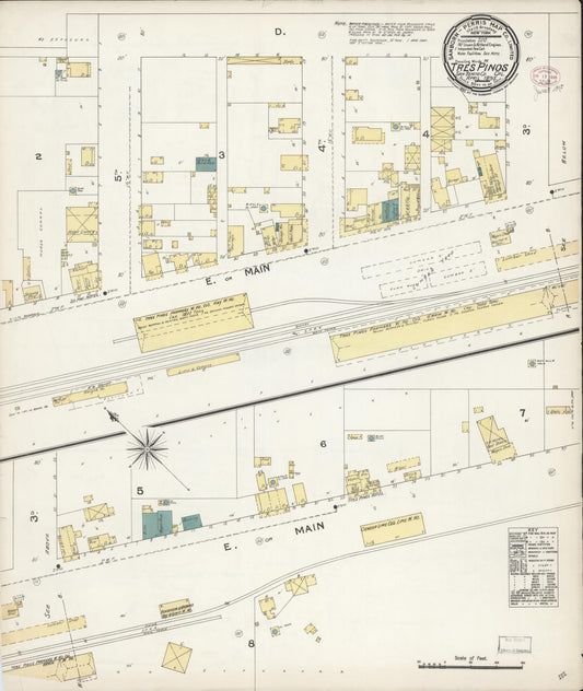 Sanborn Fire Insurance Map from Tres Pinos, San Benito County, California. (1895) – Historic Sanborn Fire Insurance Map Print
